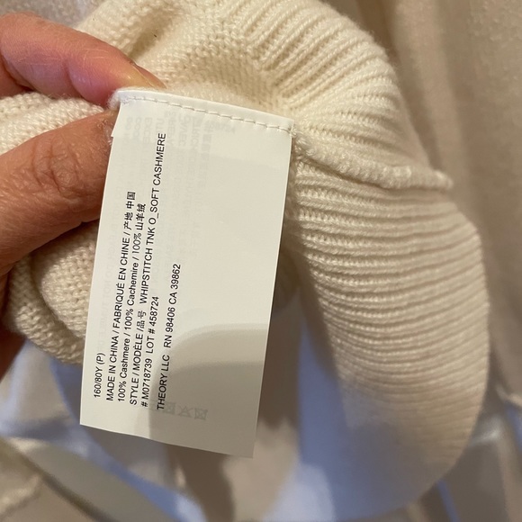 NWT Theory whipstitch cashmere turtleneck sweater size P - Picture 5 of 5